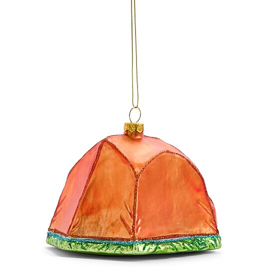 North Pole Trading Co. Glass Tent Christmas Ornament