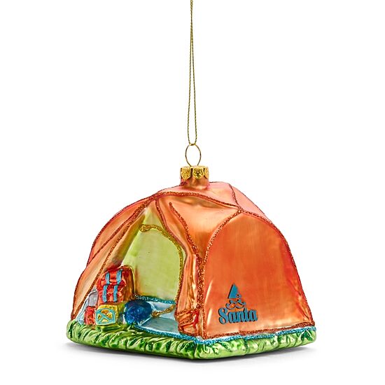 North Pole Trading Co. Glass Tent Christmas Ornament
