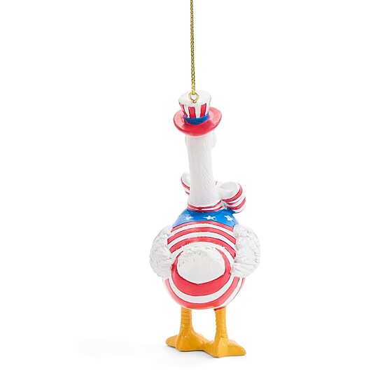 North Pole Trading Co. Polyresin July 4th Goose Christmas Ornament