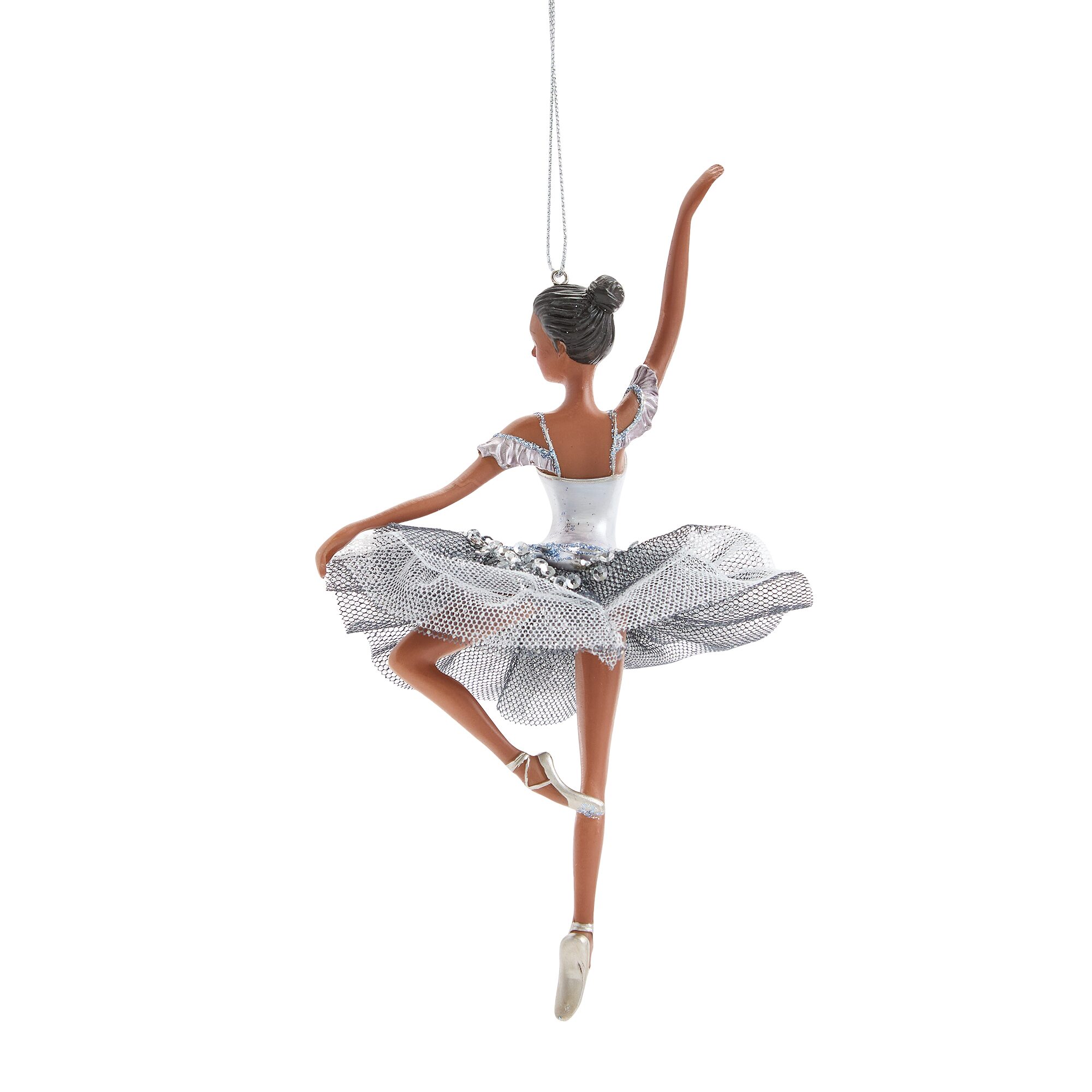 North Pole Trading Co. African American Blu Ballerina Christmas Ornament