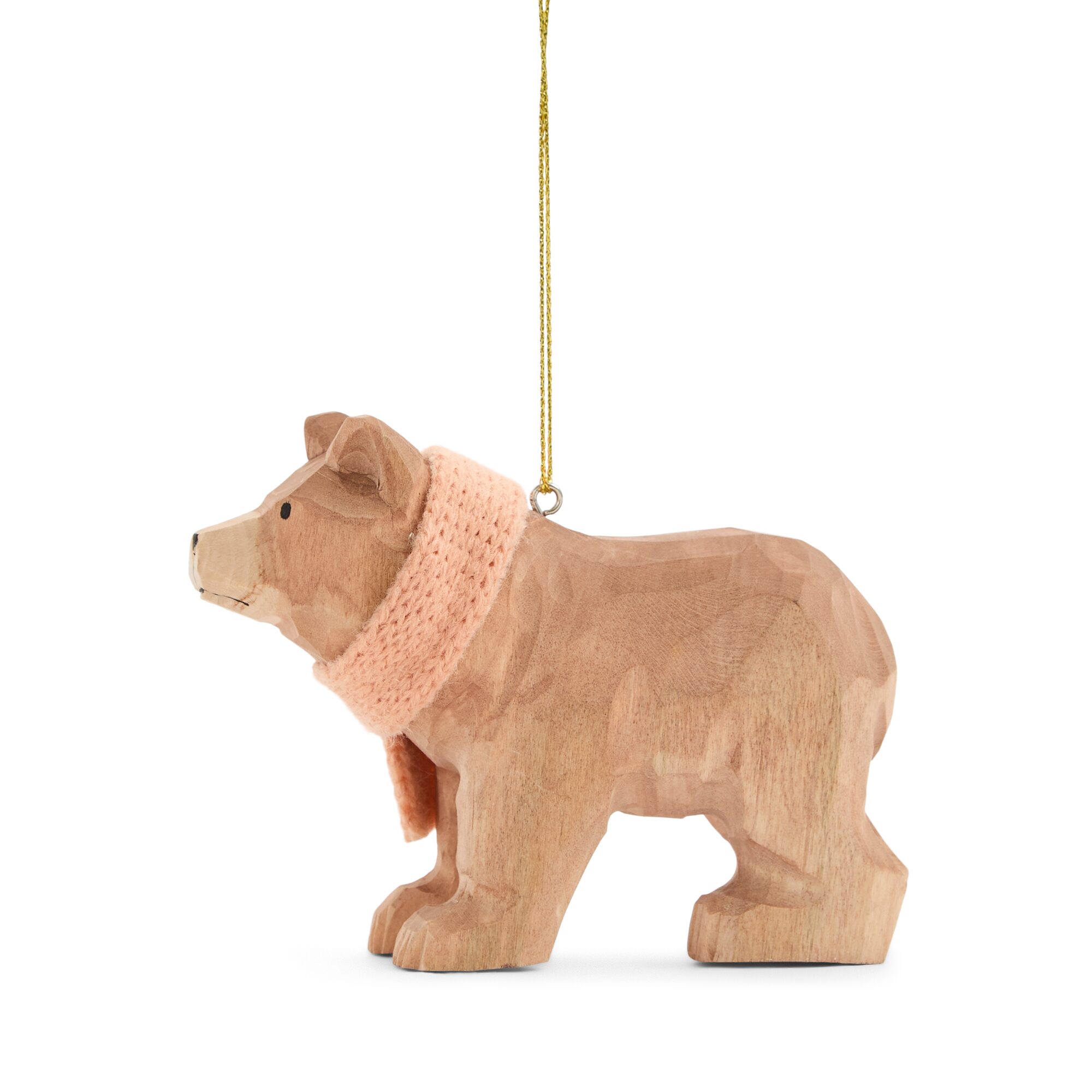 North Pole Trading Co. Carved Bear Christmas Ornament
