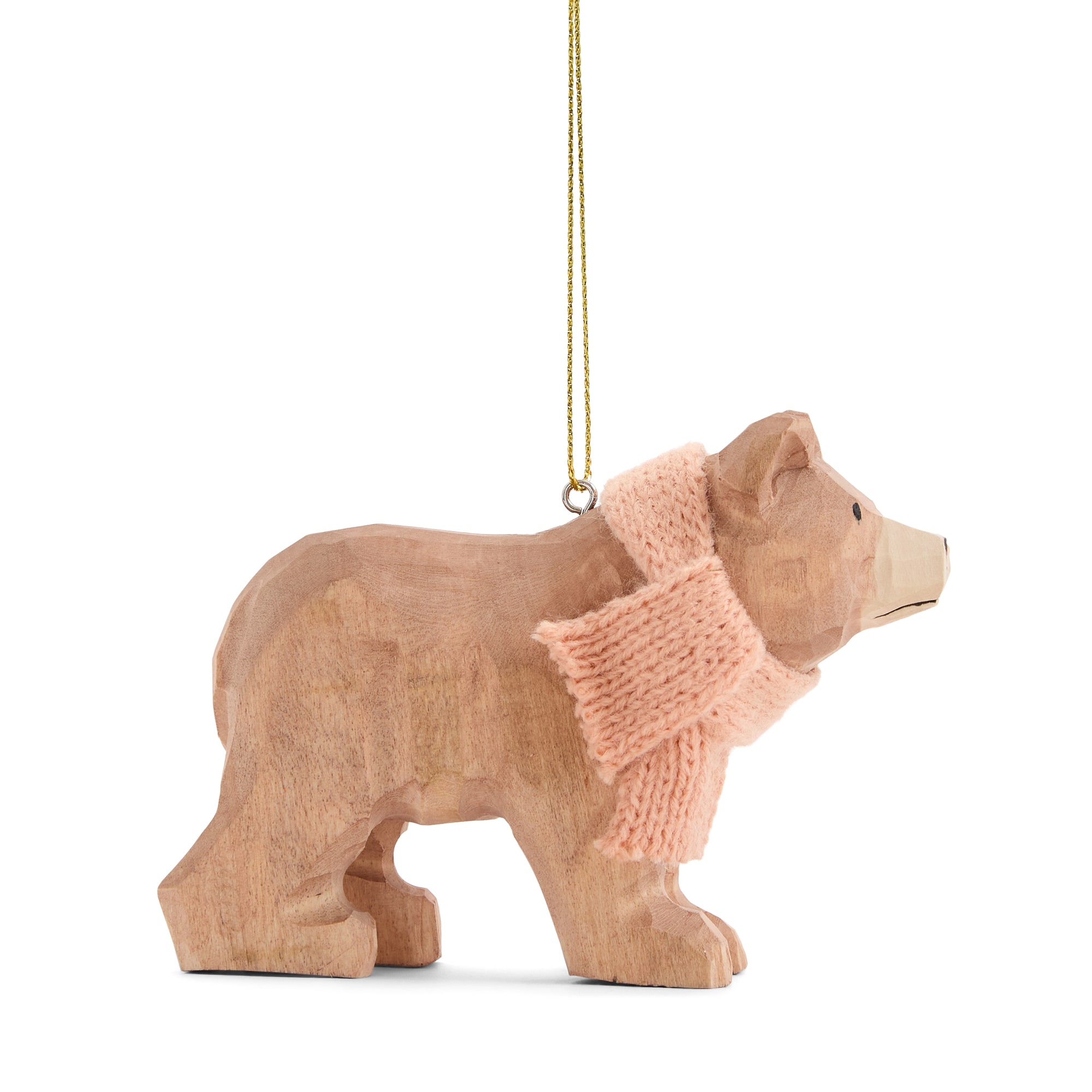 North Pole Trading Co. Carved Bear Christmas Ornament