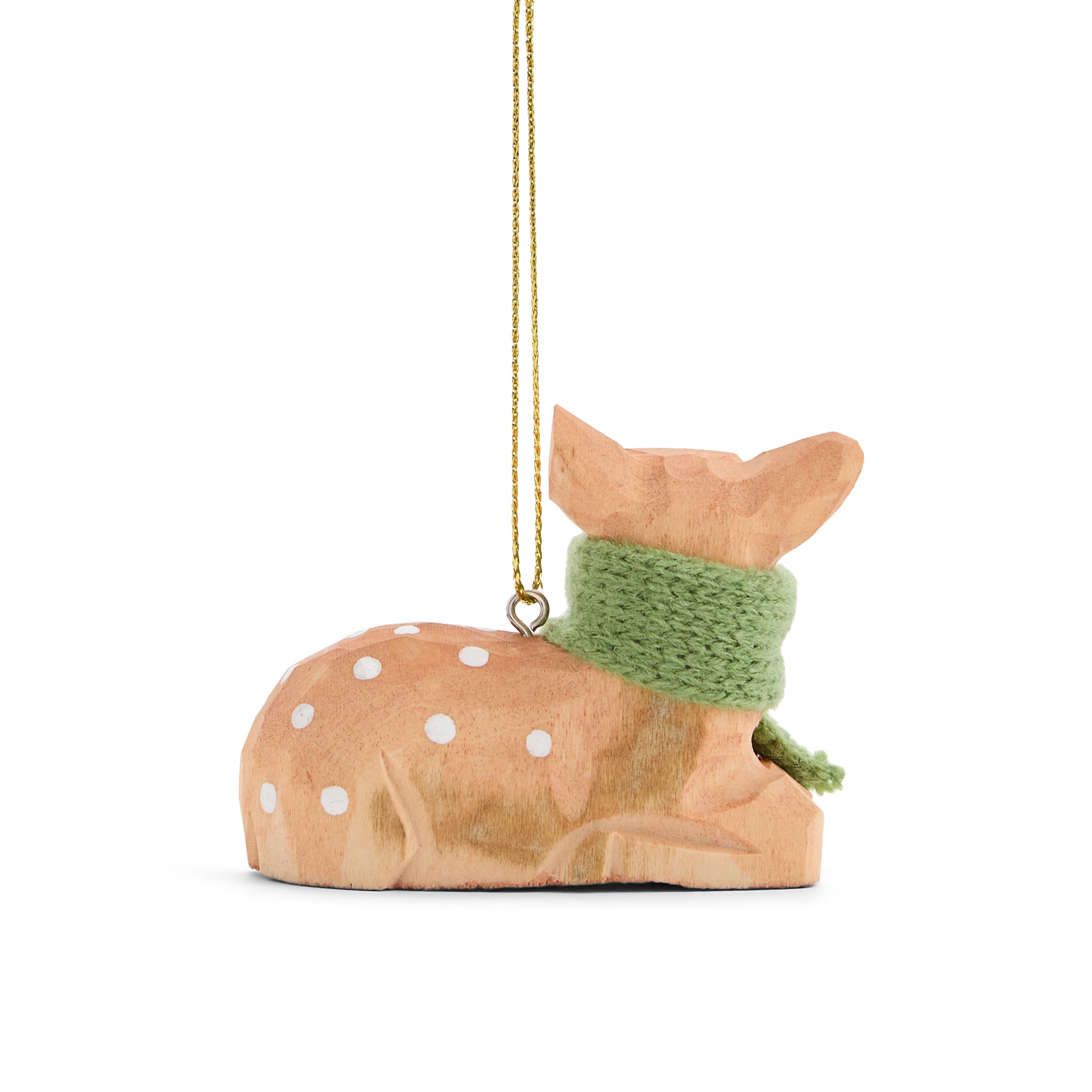 North Pole Trading Co. Carved Deer Christmas Ornament