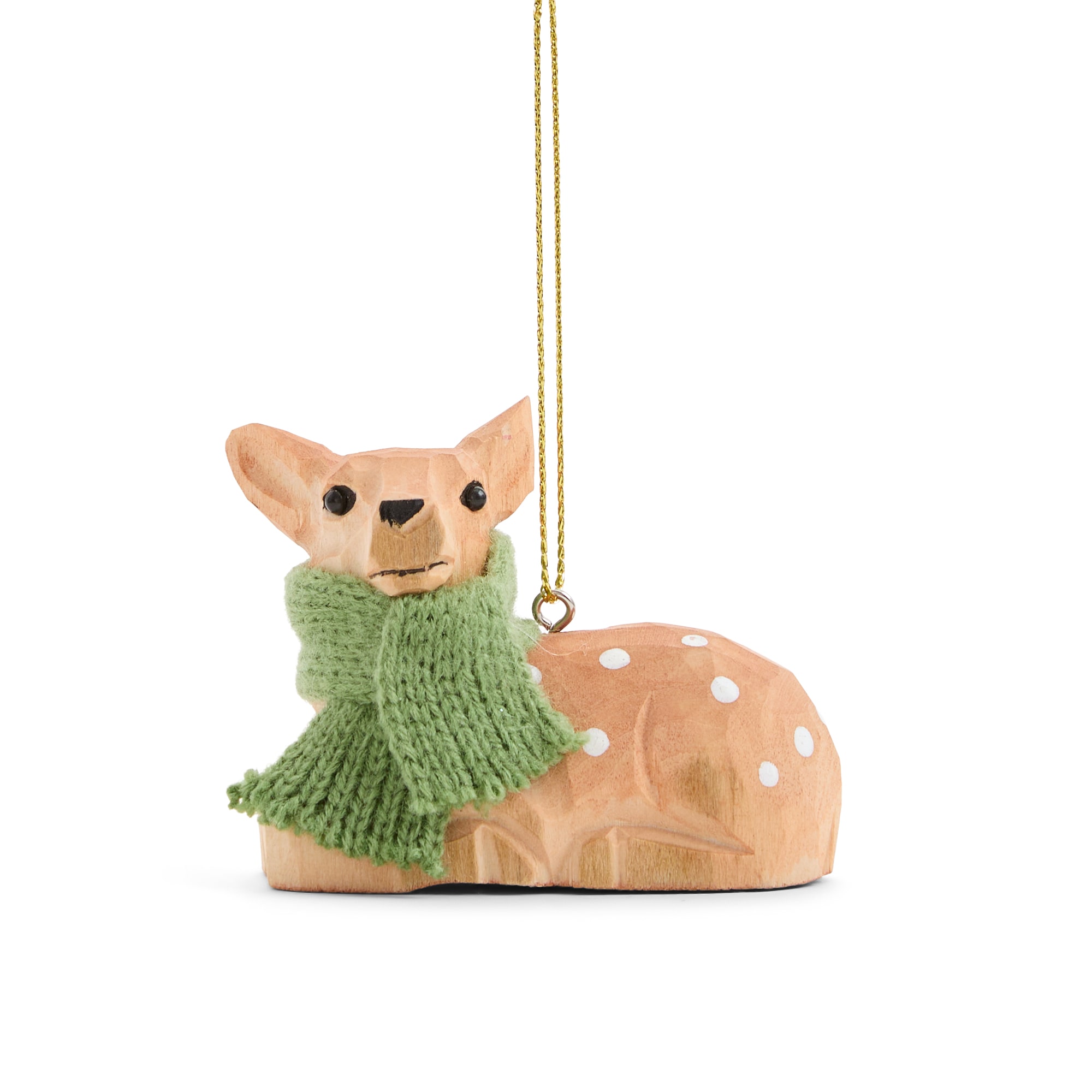 North Pole Trading Co. Carved Deer Christmas Ornament