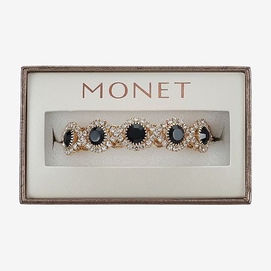Monet Jewelry Gold Tone Halo Coil Womens Glass Wrap Bracelet