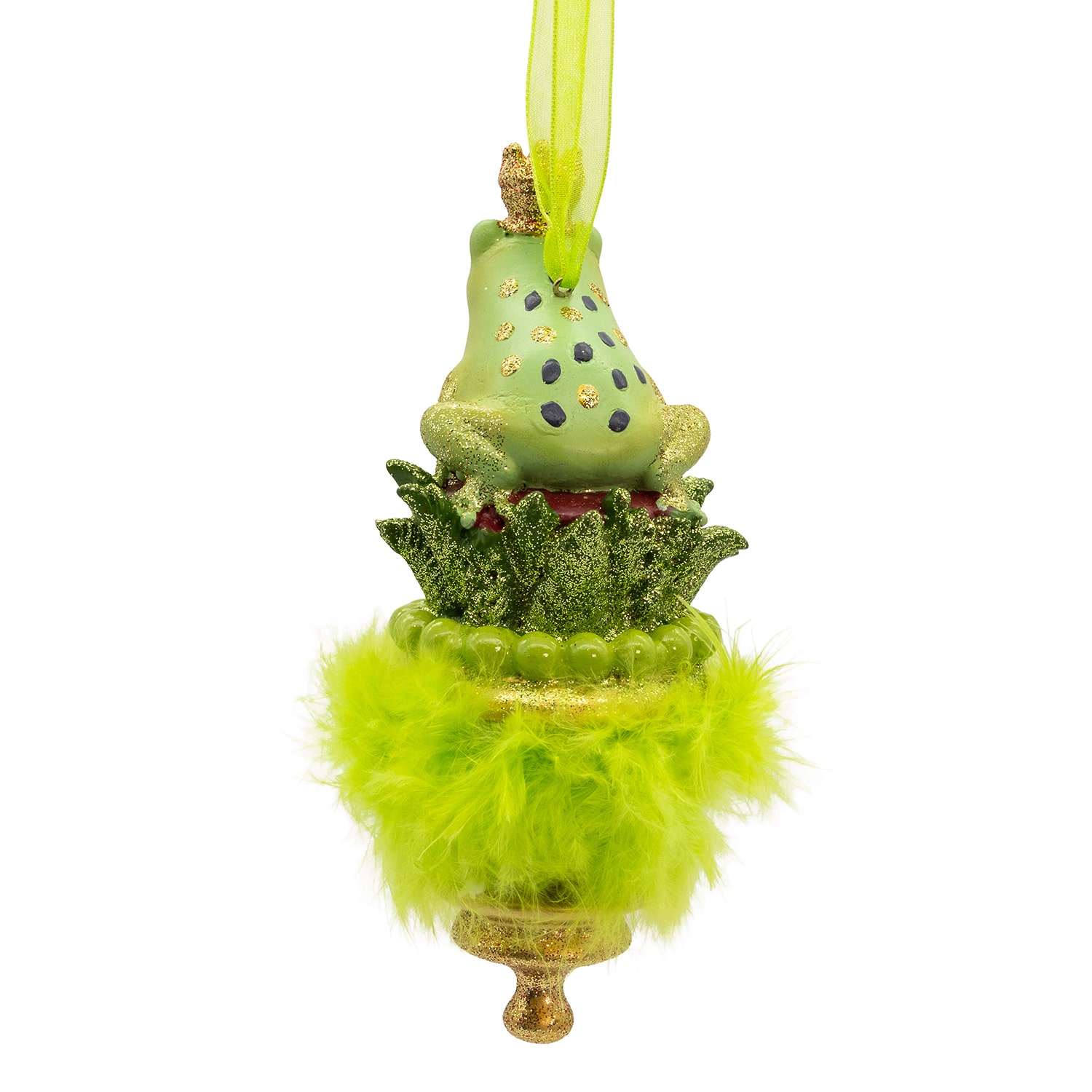 Kurt Adler 6.25" Holly Hats Frog Prince Christmas Ornament