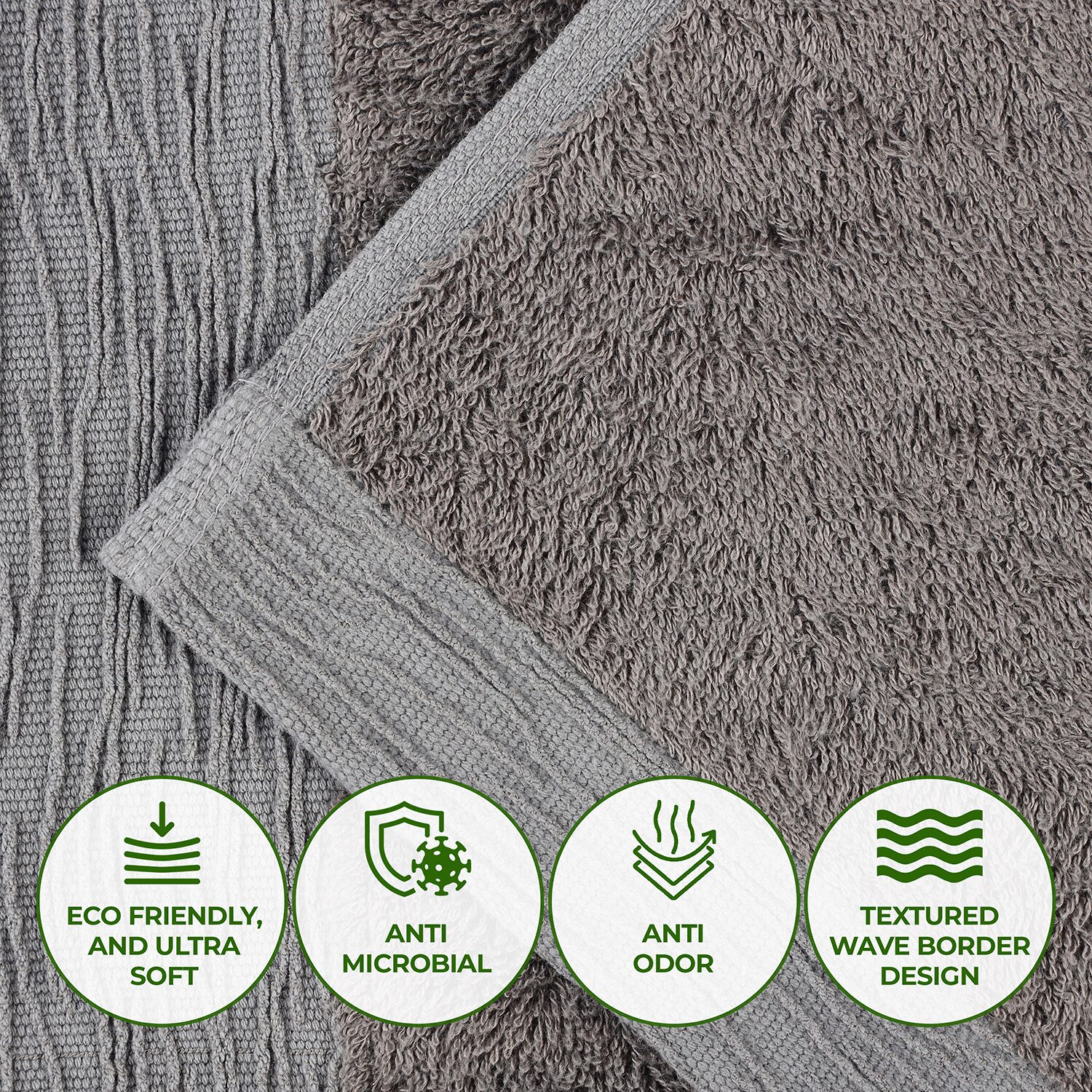 SUPERIOR® Sera Hypoallergenic Rayon From Bamboo -pc. Bath Towel Set
