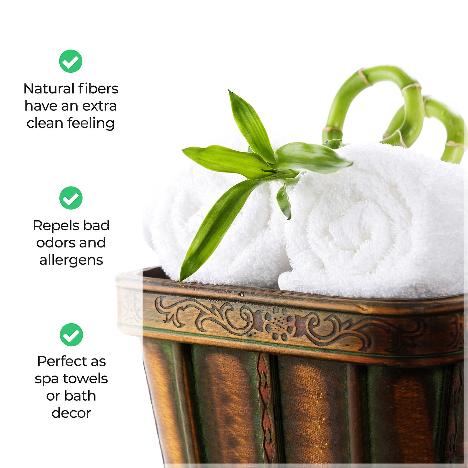 SUPERIOR® Sera Hypoallergenic Rayon From Bamboo -pc. Bath Towel Set