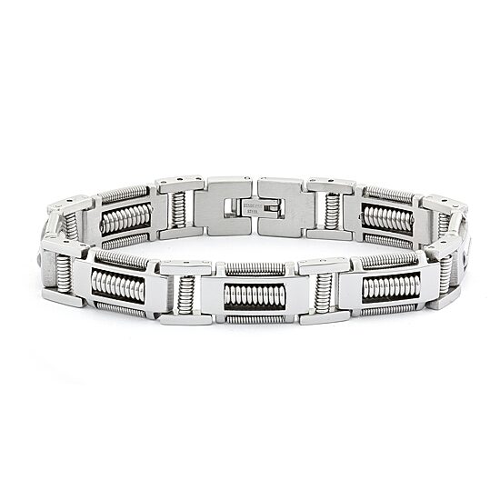 Mens Stainless Steel  8.25", 12mm Link Bracelet