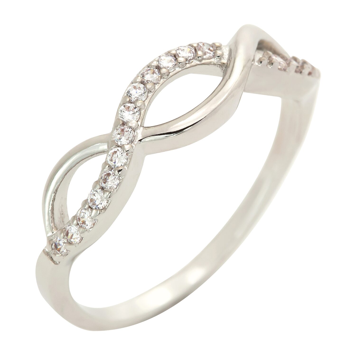 Sparkle Allure Womens White Cubic Zirconia Pure Silver Over Brass Hypoallergenic Band