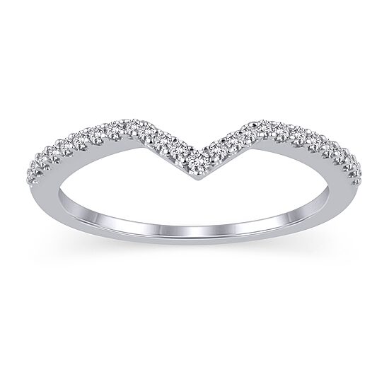 Womens 1/6 CT. T.W. Natural White Diamond 10K Gold Ring Enhancer