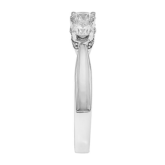 Love Lives Forever Womens 1 CT. T.W. Natural White Diamond 10K Gold Round 3-Stone Engagement Ring