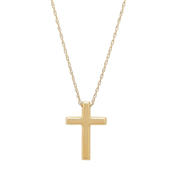 Religious Jewelry Womens 10K Gold Cross Pendant Necklace