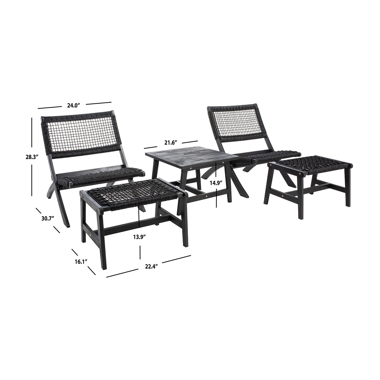 Safavieh 5-pc. Conversation Set Weather Resistant