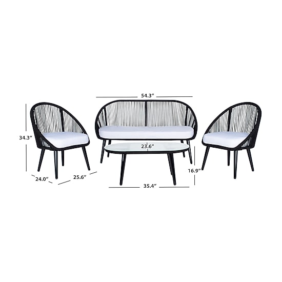 Safavieh 4-pc. Conversation Set Weather Resistant