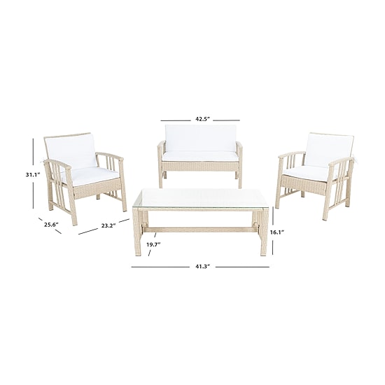 Safavieh 4-pc. Conversation Set Weather Resistant