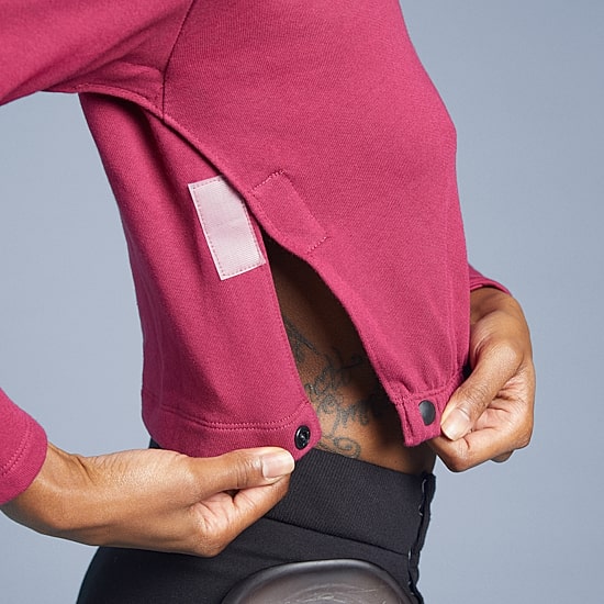 Slick Chicks Womens Adaptive Long Sleeve Crew Neck Lounge Shirt