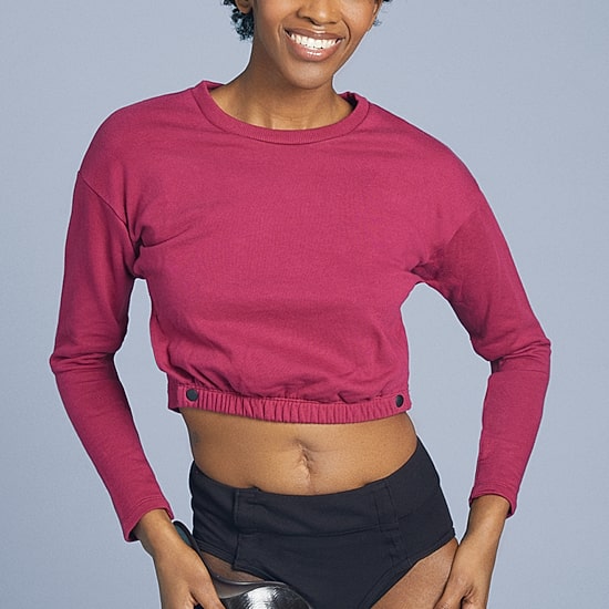 Slick Chicks Womens Adaptive Long Sleeve Crew Neck Lounge Shirt