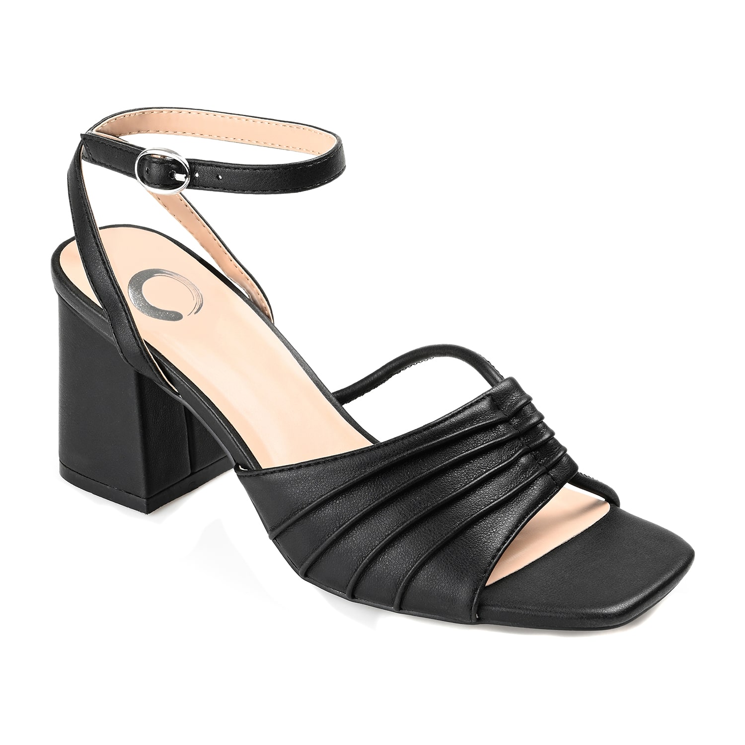 Journee Collection Shillo Womens Round Open Toe Block Heel Pumps