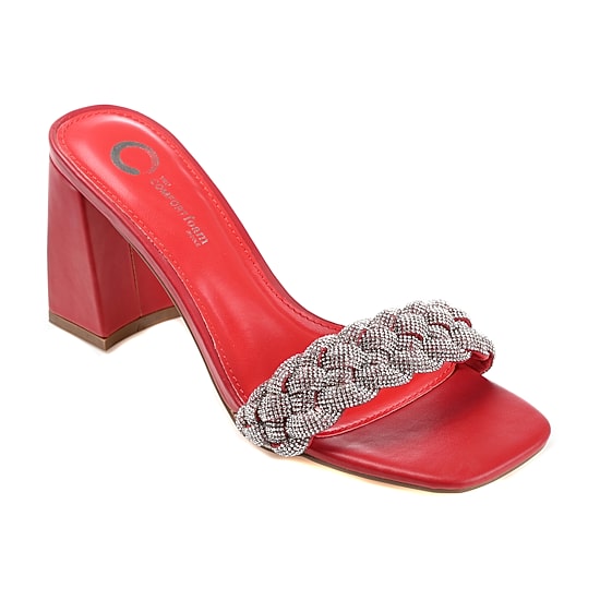 Journee Collection Sashaa Womens Round Open Toe Block Heel Pumps
