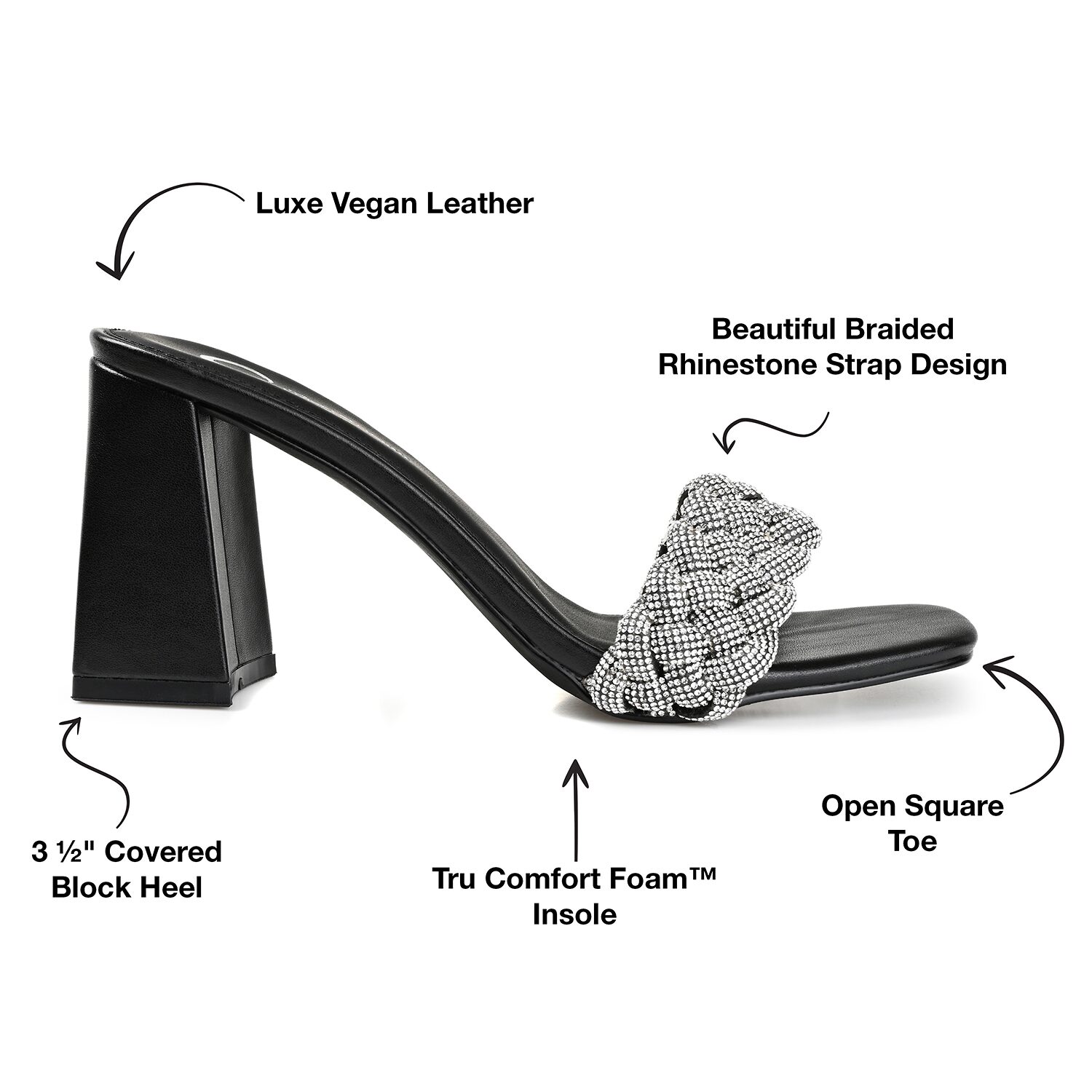 Journee Collection Sashaa Womens Round Open Toe Block Heel Pumps