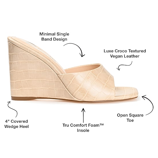 Journee Collection Vivvy Womens Round Open Toe Wedge Heel Pumps