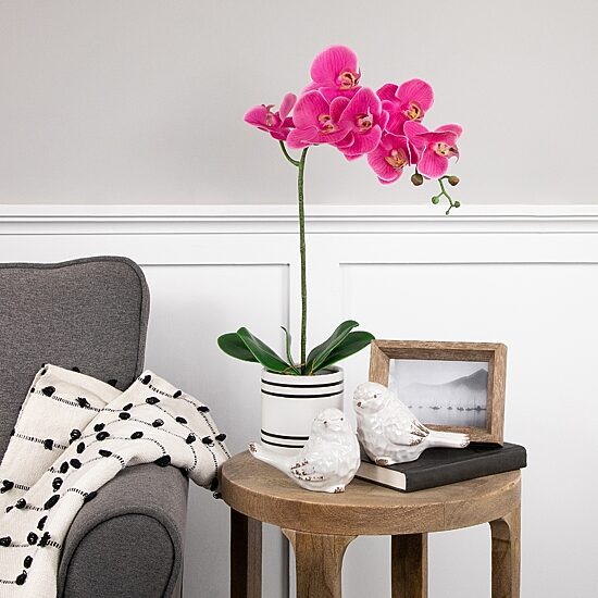 Northlight Orchids In A Ceramic Pot Artificial Plant