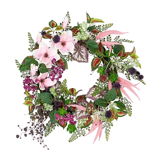 Northlight 24" Succulent And Fern Floral Wreath