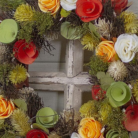 Northlight 12in Moss And Twig Floral Spring Wreath