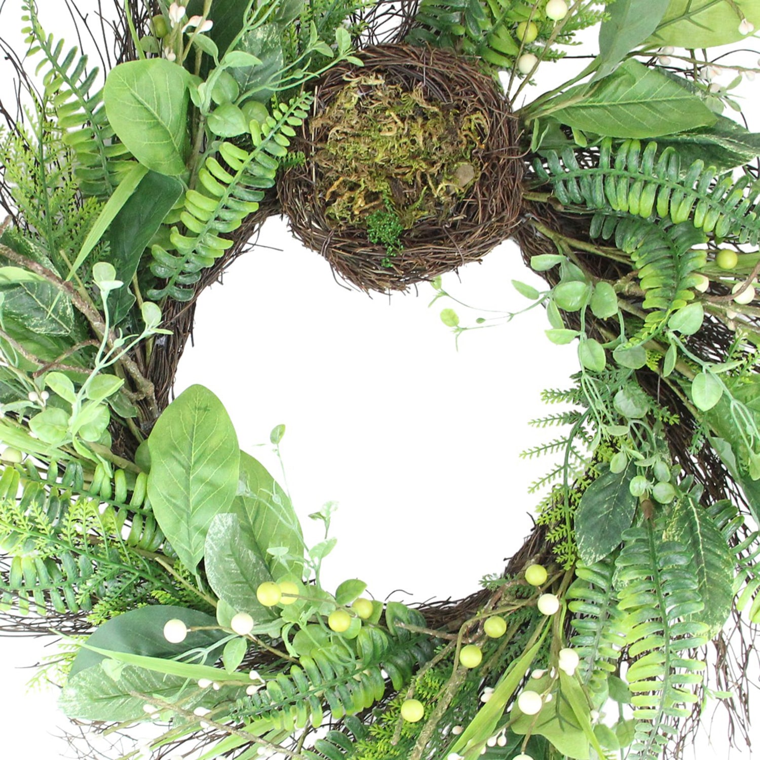 Northlight 24in Foliage Spring Nest Unlit Wreath
