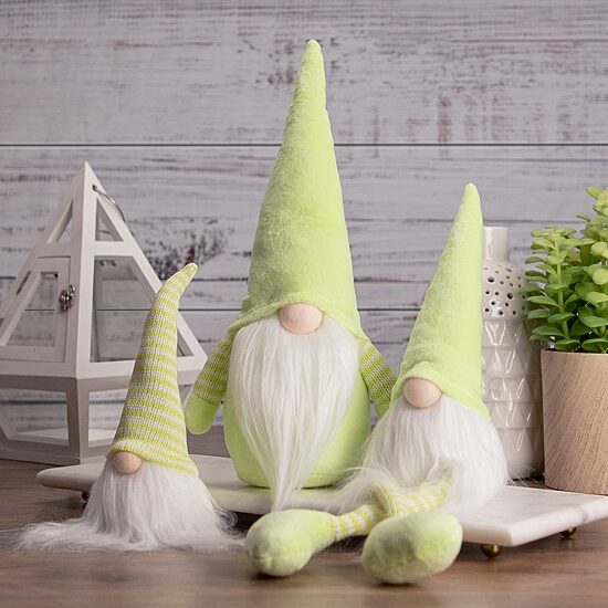 Northlight 12in Lime Green And White Spring Gnome