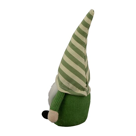 Northlight 9.25in Green Striped Hat Boy Gnome