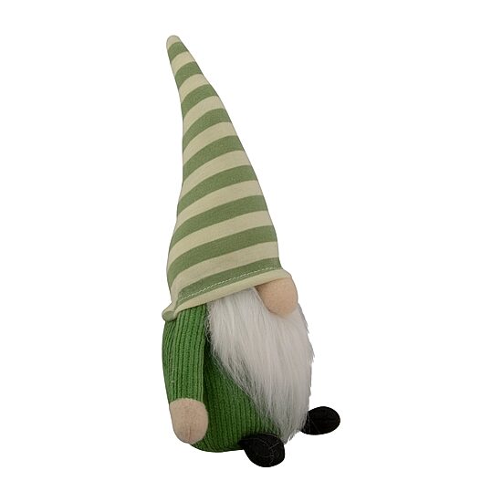 Northlight 9.25in Green Striped Hat Boy Gnome