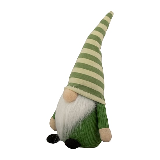 Northlight 9.25in Green Striped Hat Boy Gnome
