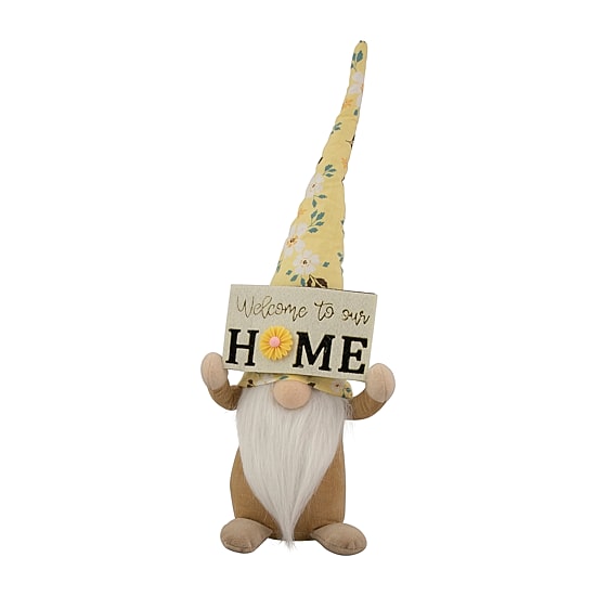 Northlight 15.25in Sunflower Hat With Home Sign Gnome
