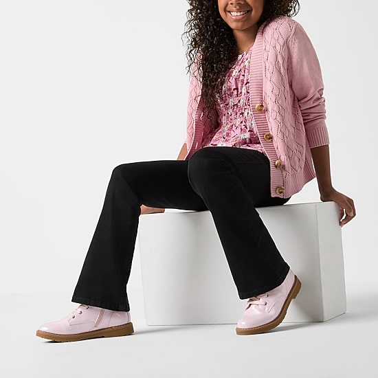 Thereabouts Little & Big Kid Girls Adjustable Waist Stretch Fabric Superflex Mid Rise Regular Fit Bootcut Jean