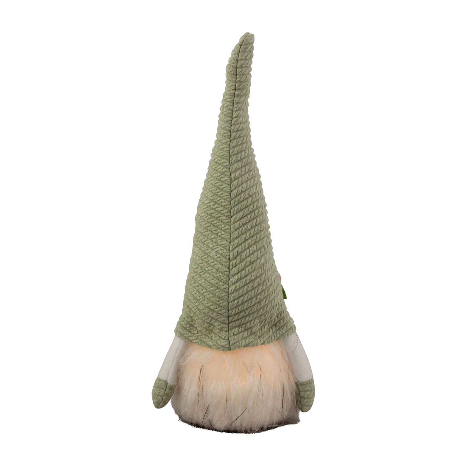 Northlight 12.25in Lighted Green With With Flower Hat Gnome