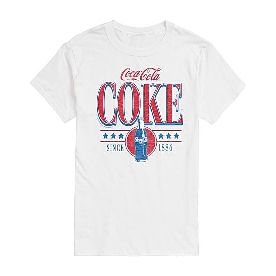 Coca Cola Tee Womens Juniors Crew Neck Short Sleeve Regular Fit Graphic T-Shirt