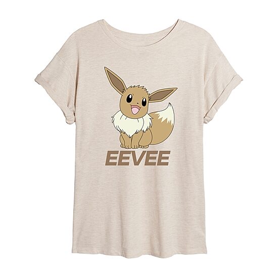 Womens Juniors Crew Neck Short Sleeve Regular Fit Pokemon Graphic T-Shirt