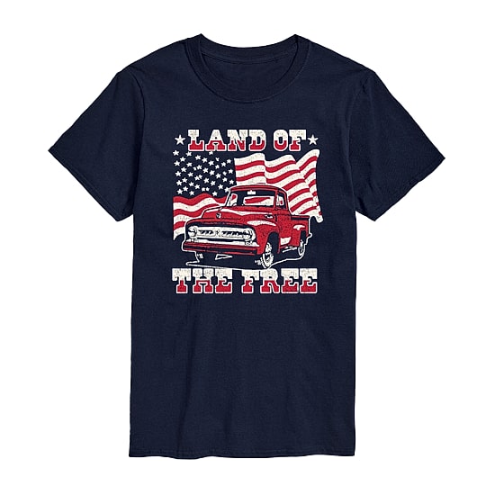 Mens Short Sleeve Americana Truck Graphic T-Shirt