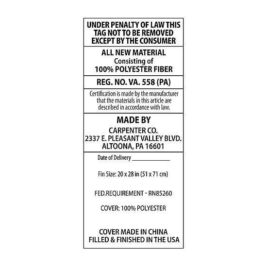Peaceful Dreams Firm Support Bed Pillow