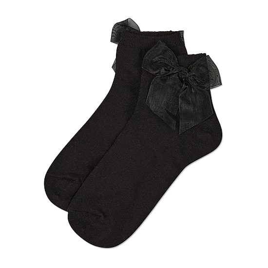 MeMoi Tulle Bow Womens 1 Pair Quarter Ankle Socks