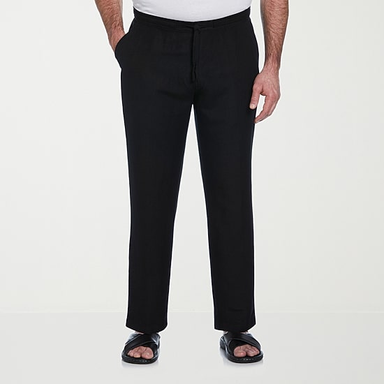 Cubavera 30" Inseam Linen Mens Regular Fit Big and Tall Drawstring Pant