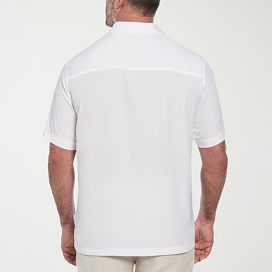 Cubavera Pick Stitch Mens Short Sleeve Regular Fit Big and Tall Button-Down Shirt