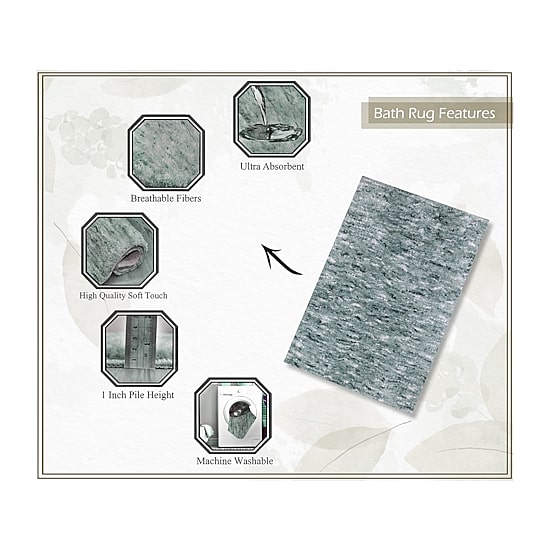 Home Weavers Inc Cloud Comfort Bath Rug 17x24 Rug