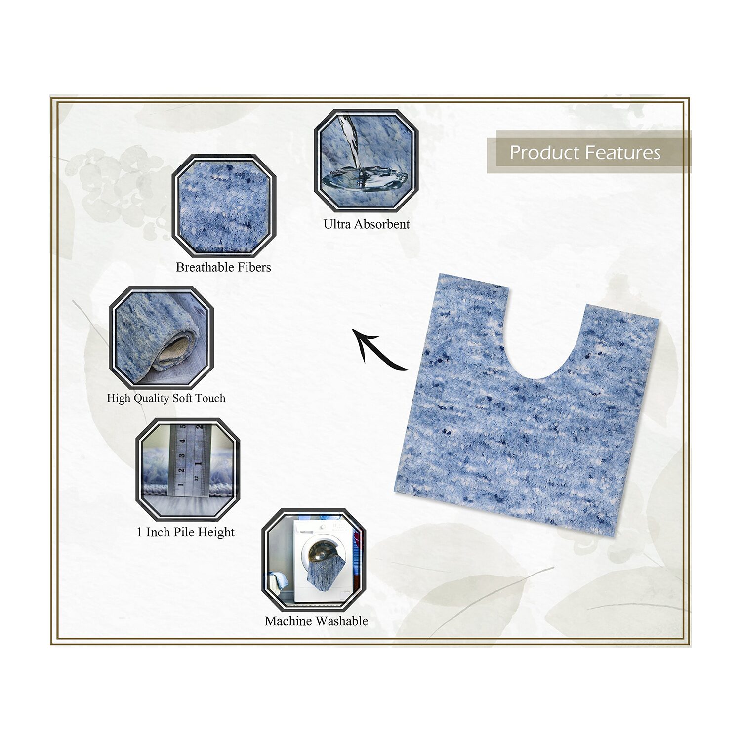 Home Weavers Inc Cloud Comfort Bath Rug 20x20