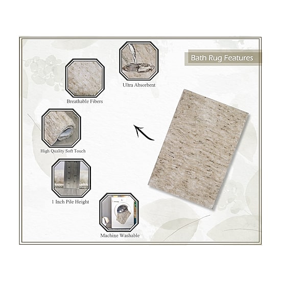 Home Weavers Inc Cloud Comfort Bath Rug 2pc 1721 Rug