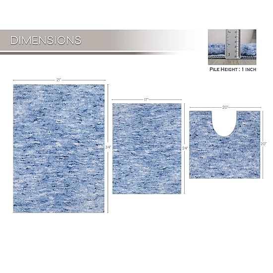 Home Weavers Inc Cloud Comfort Bath Rug 3 Pc 172120 Rug