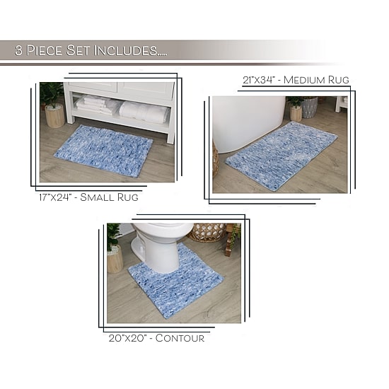 Home Weavers Inc Cloud Comfort Bath Rug 3 Pc 172120 Rug