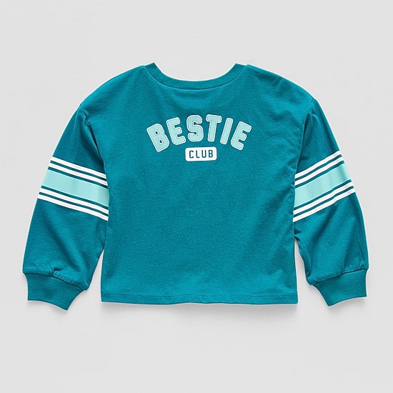 Okie Dokie Active Toddler & Little Girls Round Neck Long Sleeve Regular Fit Graphic T-Shirt